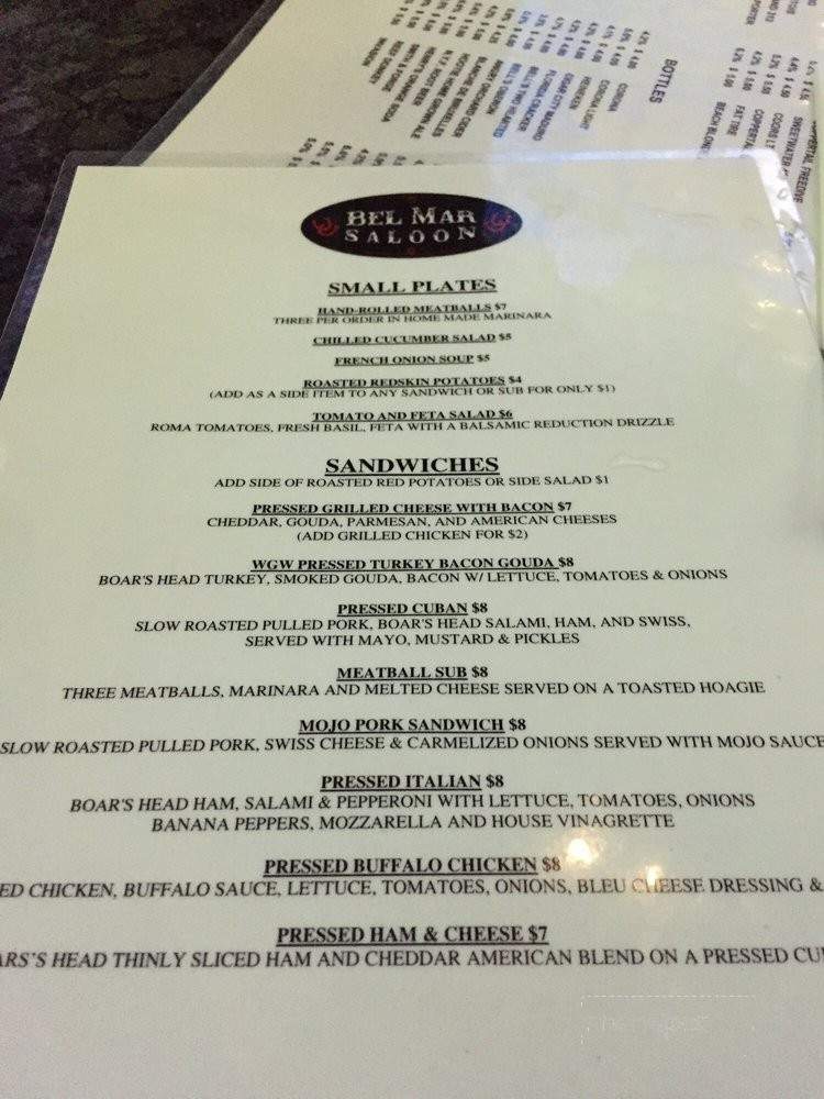 Bel Mar Tavern - Tampa, FL menu_pic