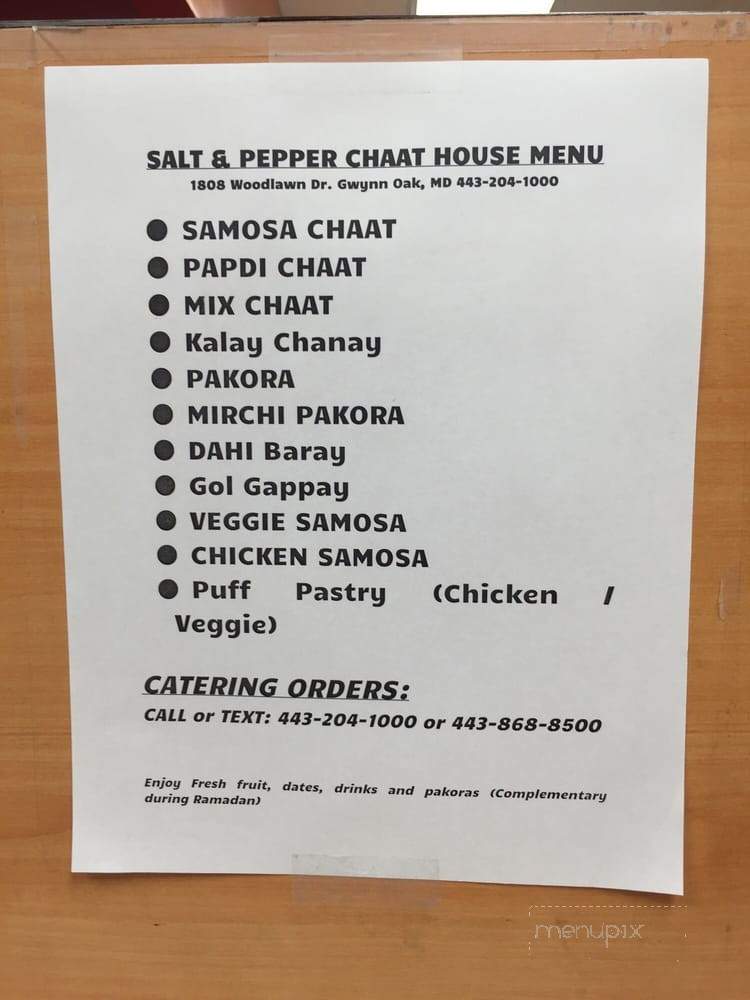 Salt & Pepper Cafe - Woodlawn, MD menu_pic