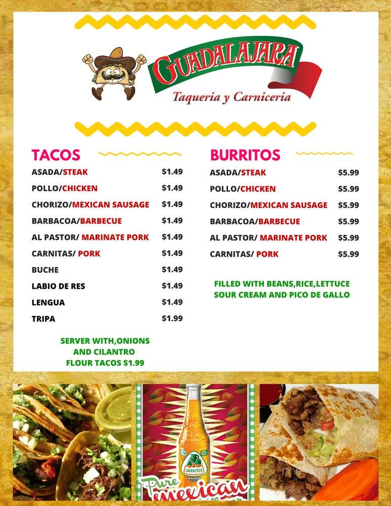 Guadalajara Taqueria Y Carniceria - Lebanon, TN menu_pic
