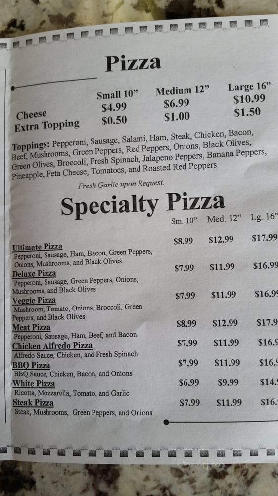 Arno Pizza - Louisville, KY menu_pic