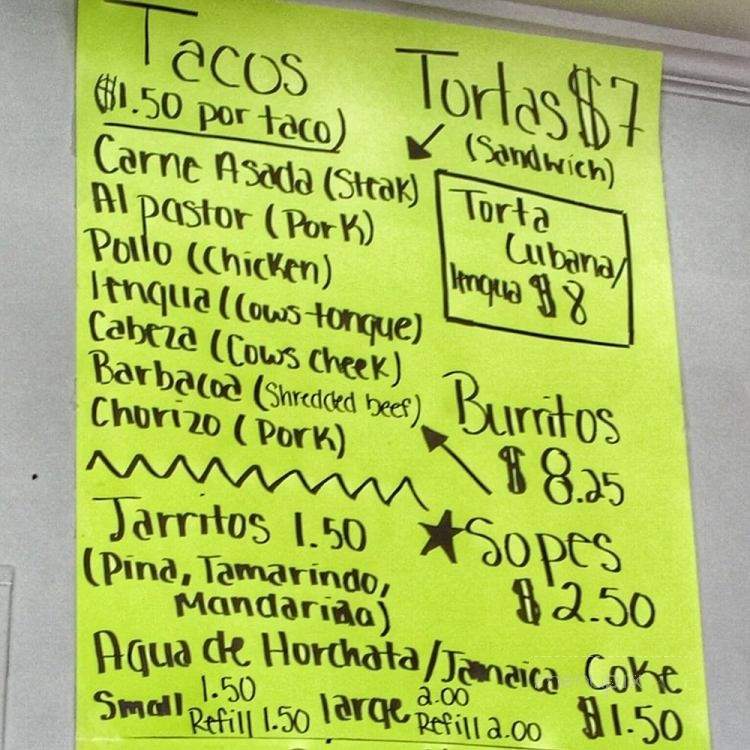 Fonda Y Taqueria Lupitas - Lexington, NC menu_pic