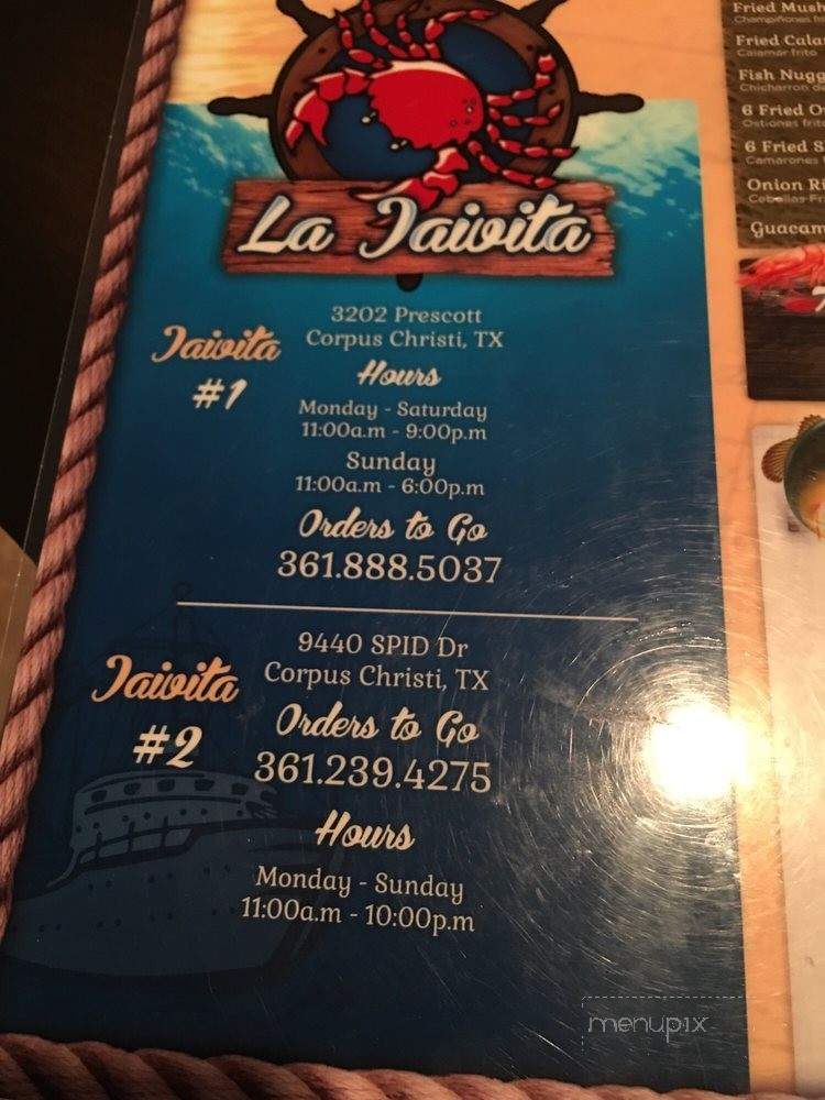 La Jaivita - Corpus Christi, TX menu_pic