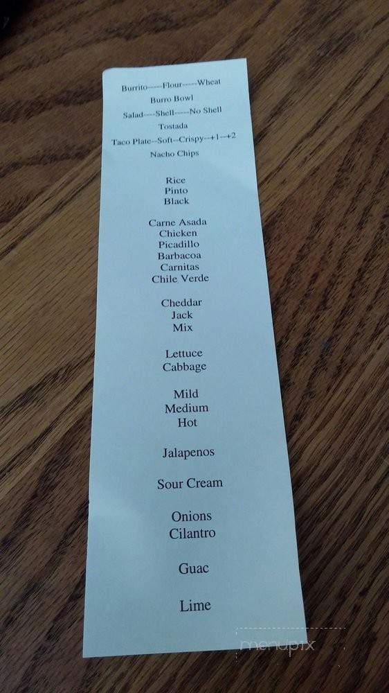 Chilitos Mexican Grill - Klamath Falls, OR menu_pic