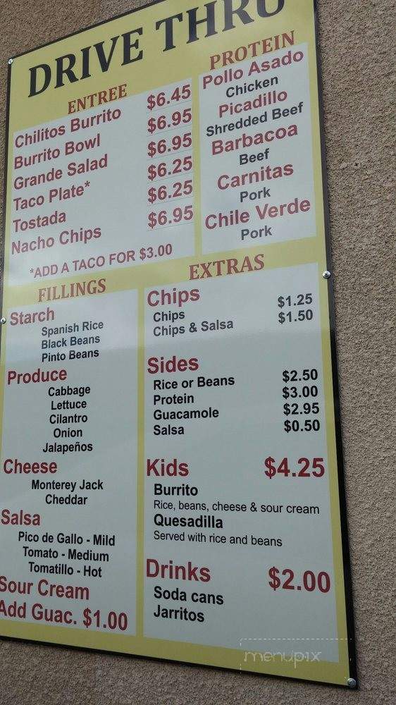 Chilitos Mexican Grill - Klamath Falls, OR menu_pic