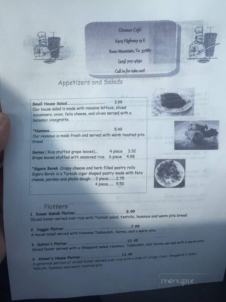 Giresun Cafe - Roan Mountain, TN menu_pic