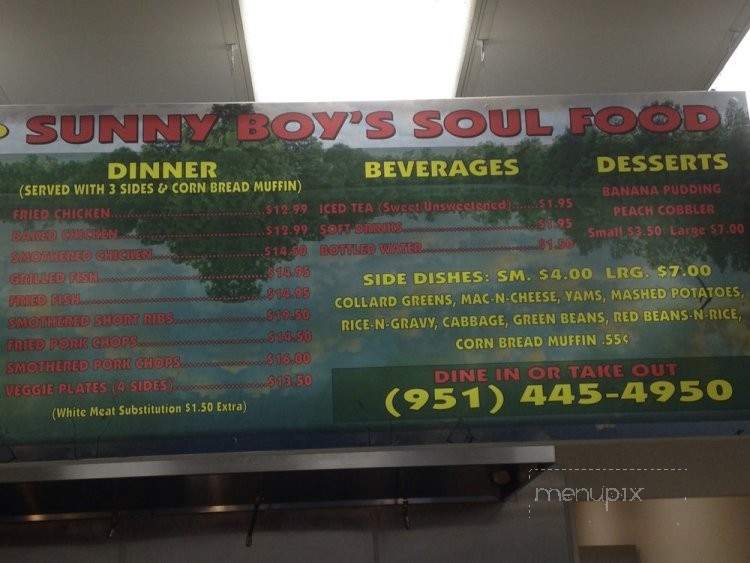 Sunny Boy's Soul Food - Murrieta, CA menu_pic