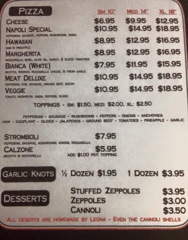 Napoli's Italian Restaurant & Pizza - Clermont, FL menu_pic