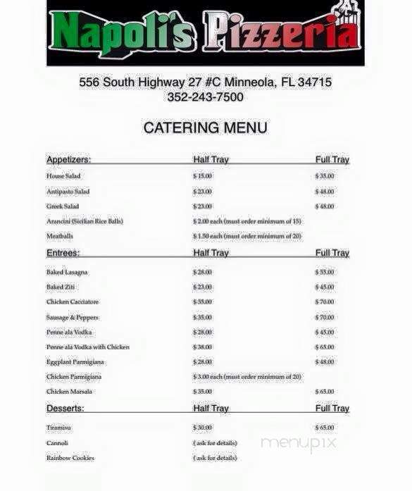 Napoli's Italian Restaurant & Pizza - Clermont, FL menu_pic