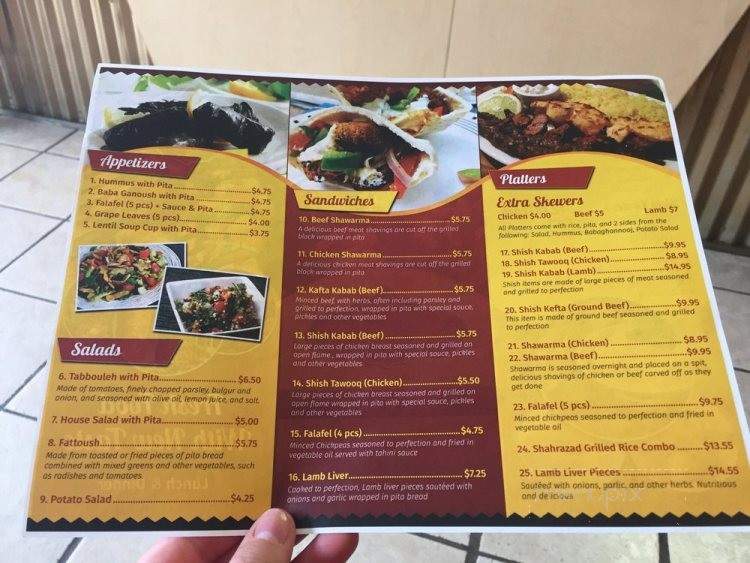 Shahrazad Mediterranean Restaurant - Louisville, KY menu_pic
