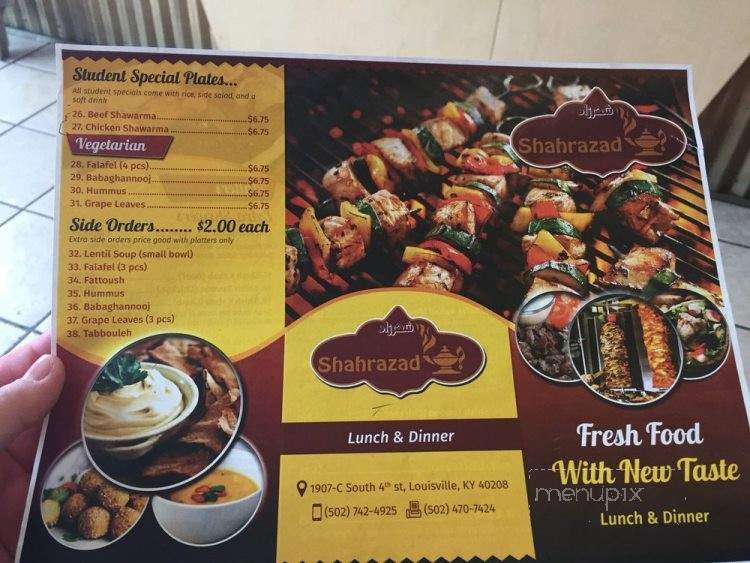 Shahrazad Mediterranean Restaurant - Louisville, KY menu_pic