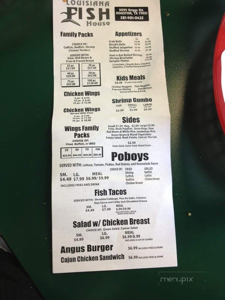 Louisiana Fish House - Houston, TX menu_pic