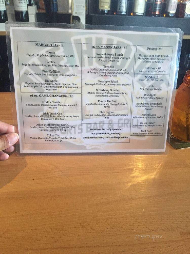 The Huddle Sportsbar & Grill - Nutley, NJ menu_pic