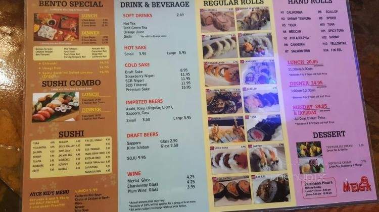 Meiga Sushi - La Habra, CA menu_pic