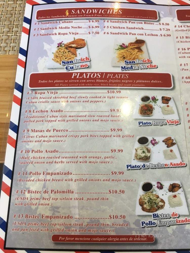 Punto Cubano Restaurant - San Pedro, CA menu_pic
