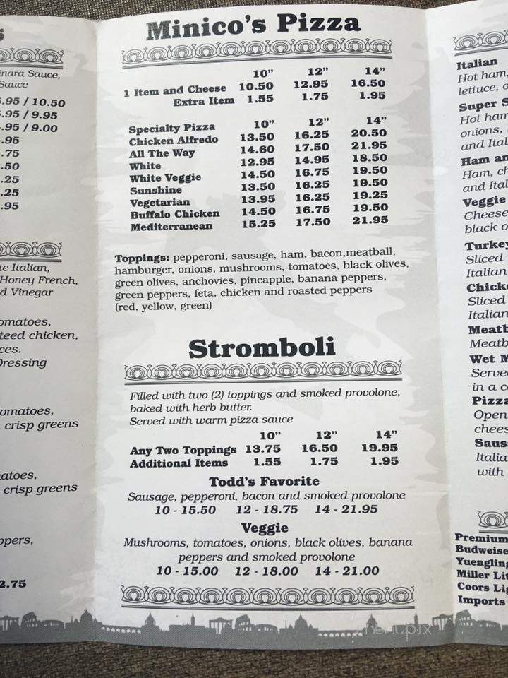 Minico's Italian Restaurant - Westerville, OH menu_pic