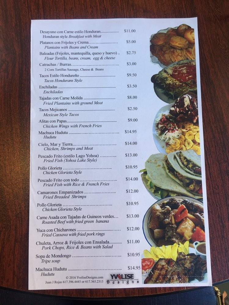 Gran Cafe - Dorchester, MA menu_pic