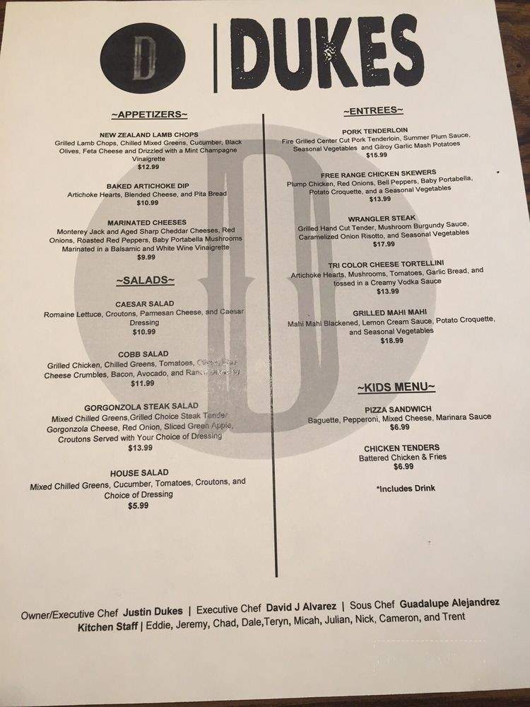 Dukes - Clovis, CA menu_pic