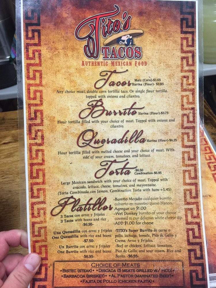 Tito's Tacos - Beaumont, TX menu_pic