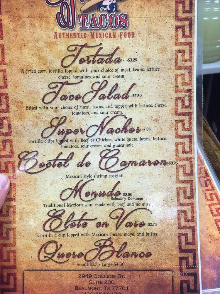 Tito's Tacos - Beaumont, TX menu_pic