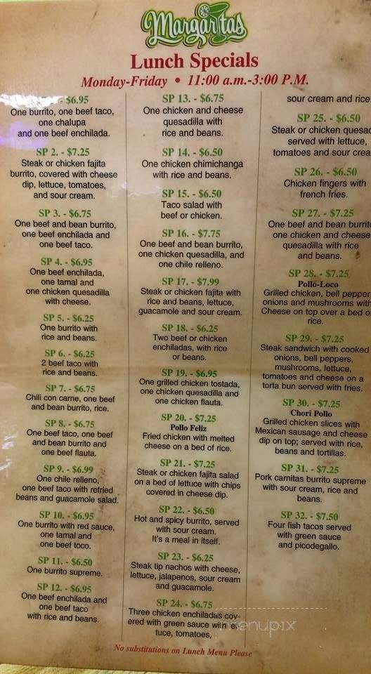 Margarita's Mexican Grill - Graceville, FL menu_pic