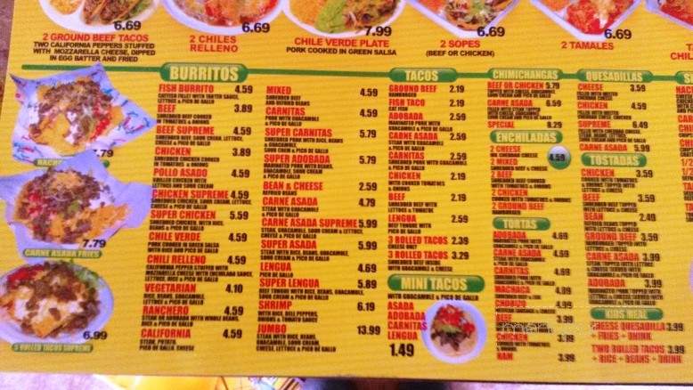El Super Taco - Pueblo West, CO menu_pic