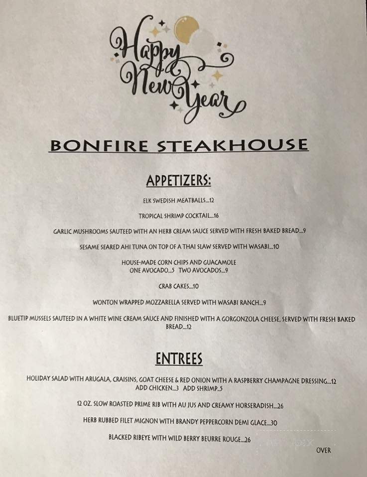 Bonfire Steakhouse - Houghton, MI menu_pic