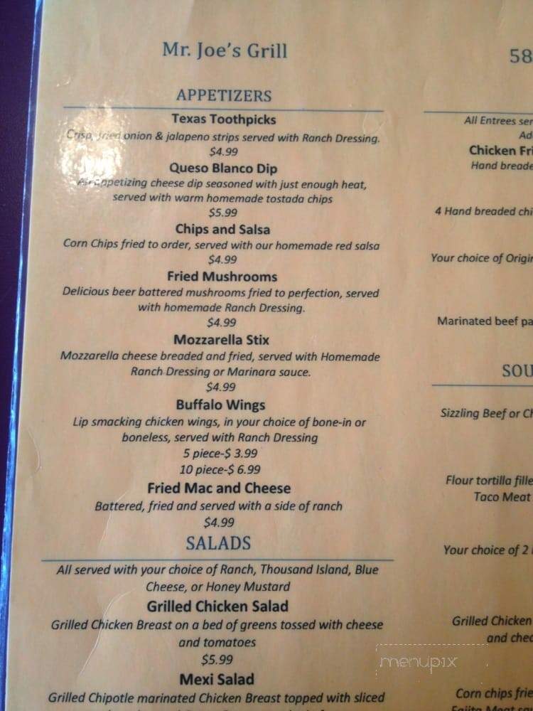 Mr Joe's Grill & Drive Thrue - Hollis, OK menu_pic