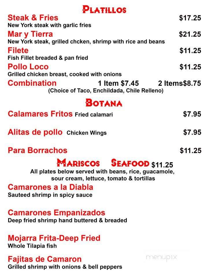 El Burrito Mexican Food - San Rafael, CA menu_pic