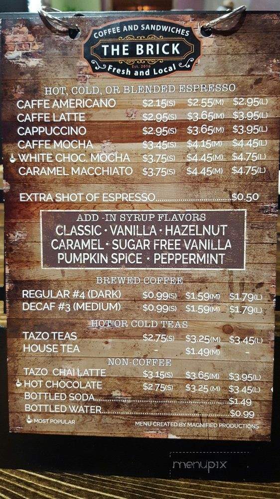 The Brick - Bowie, TX menu_pic
