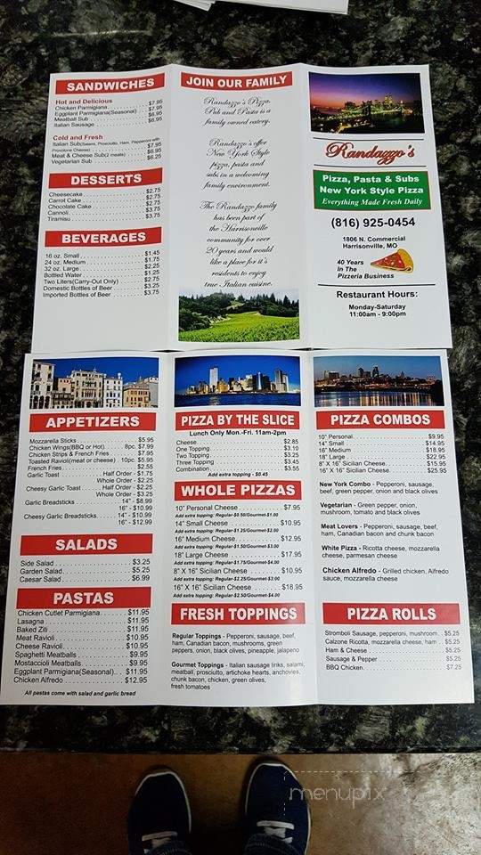 Randazzo's Pizza & Pasta - Harrisonville, MO menu_pic