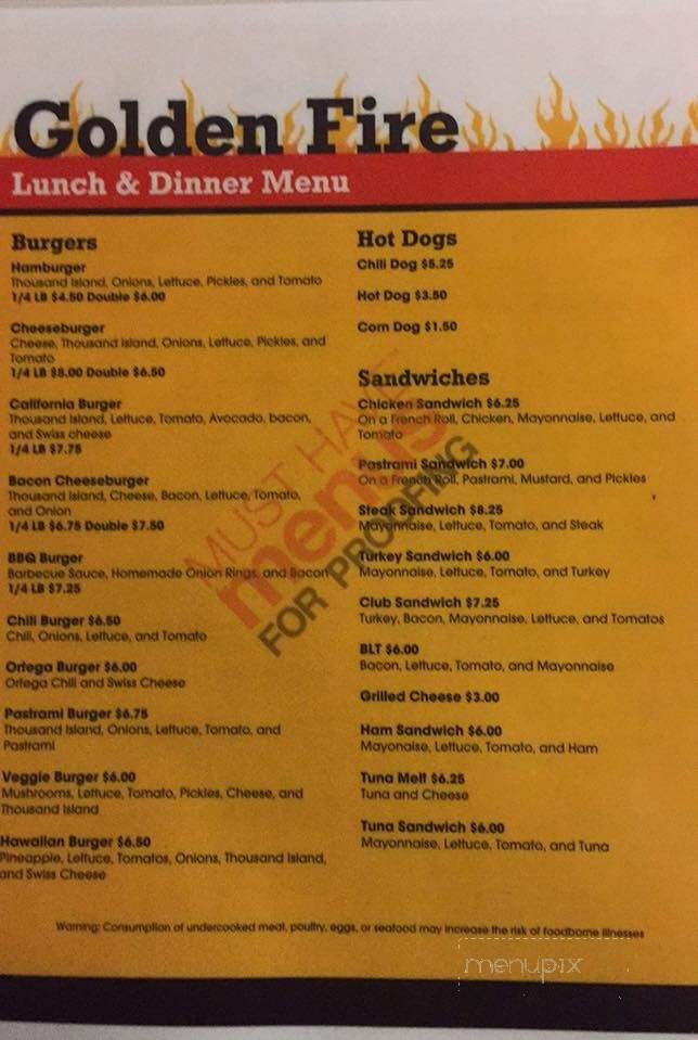 Golden Fire - Klamath Falls, OR menu_pic