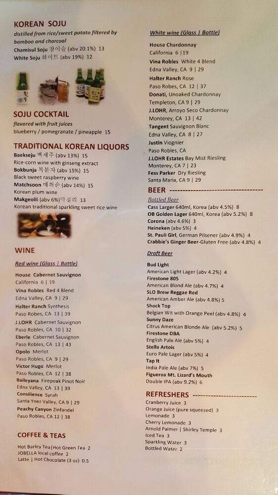 Kochi Korean BBQ & Shabu Shabu - Atascadero, CA menu_pic