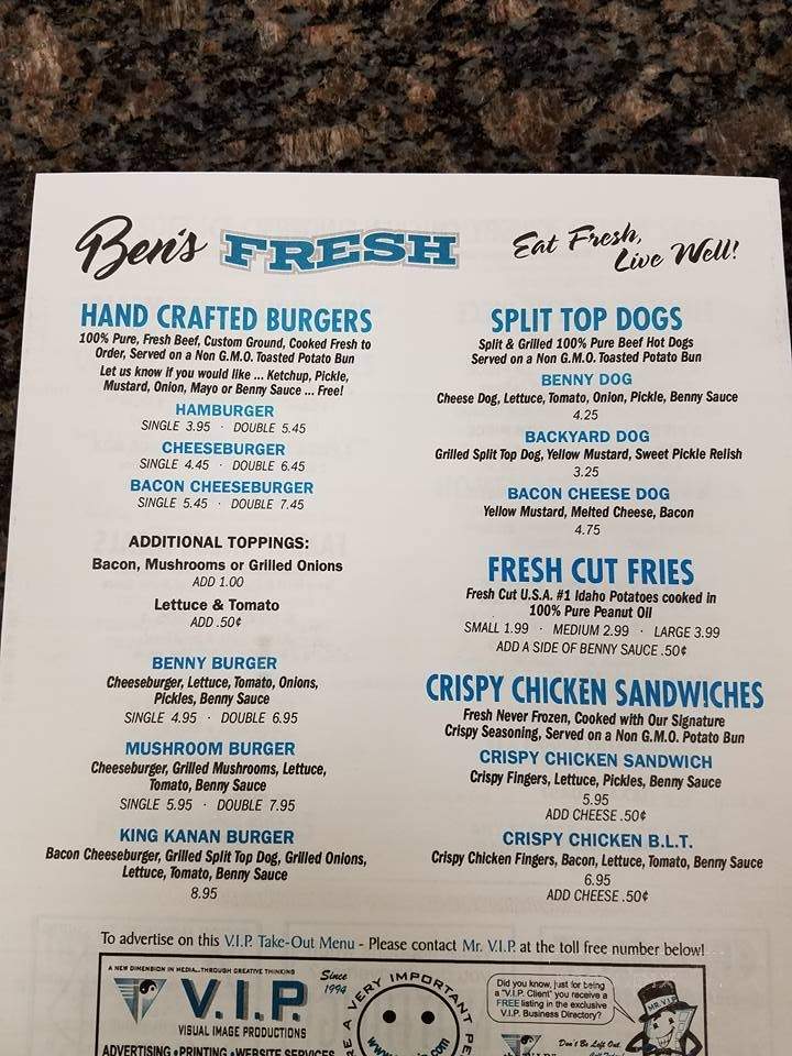 Ben's Fresh - Port Jervis, NY menu_pic