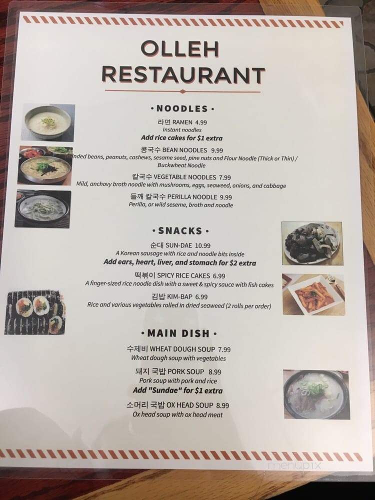Olleh Korean Restaurant - Aurora, CO menu_pic