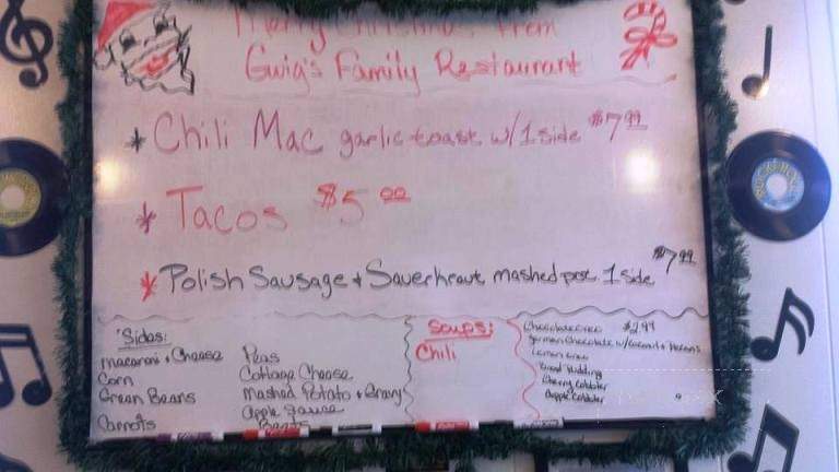 Gwig's Family Restaurant - East Alton, IL menu_pic