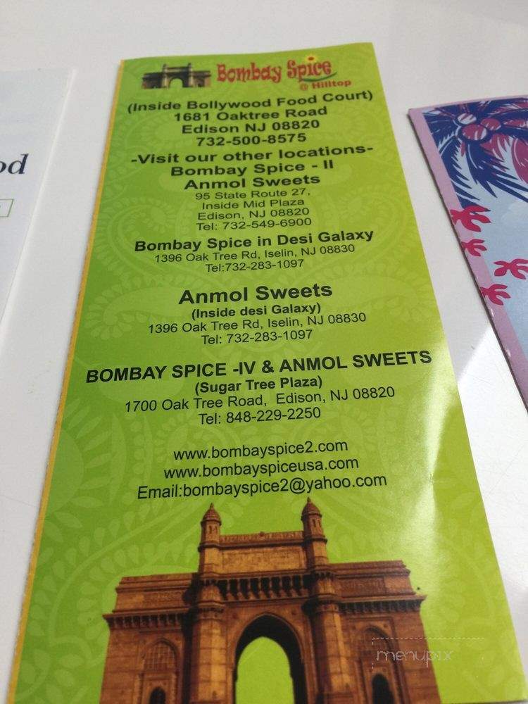 Bollywood Flavours - Edison, NJ menu_pic