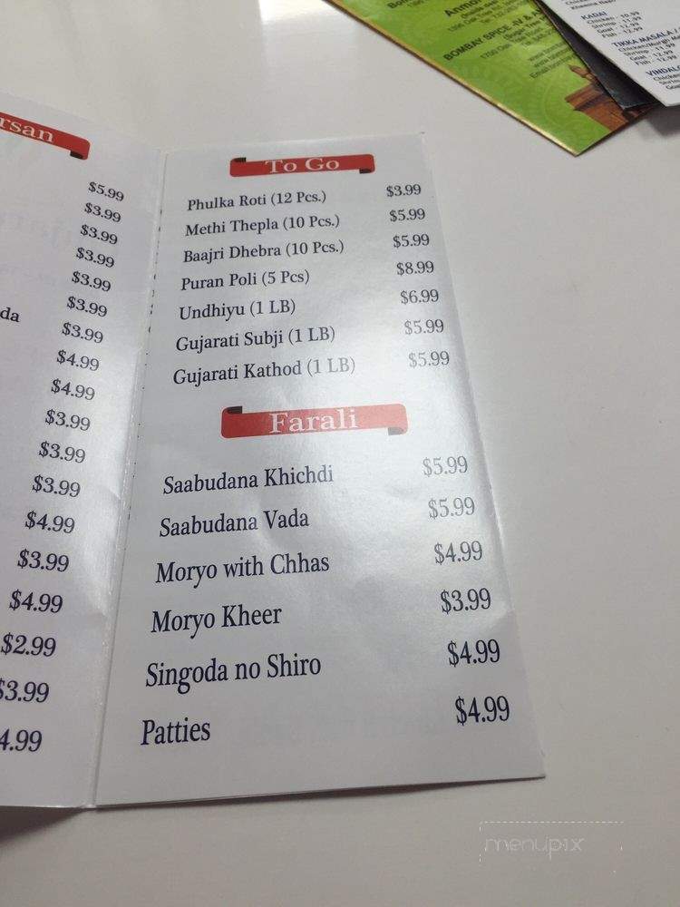 Bollywood Flavours - Edison, NJ menu_pic
