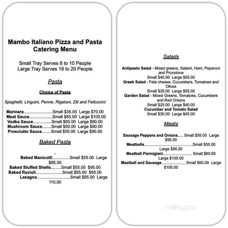Mambo Italiano Pizza & Italian Cuisine - Lake Worth, FL menu_pic