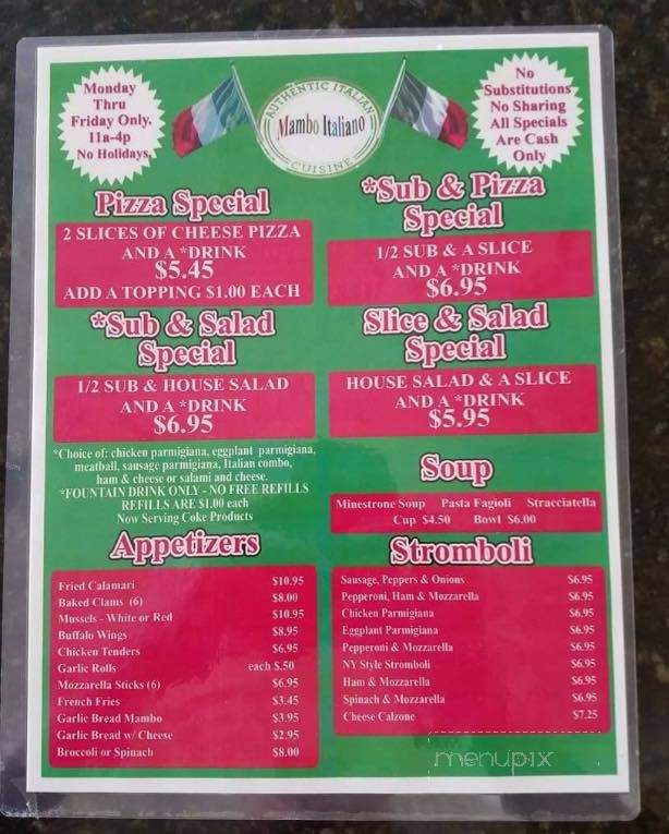 Mambo Italiano Pizza & Italian Cuisine - Lake Worth, FL menu_pic