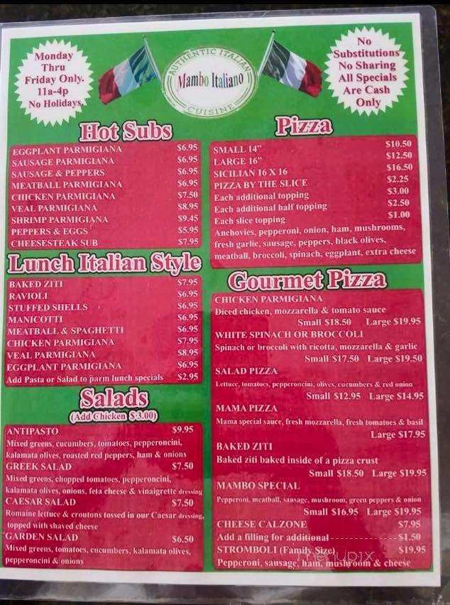 Mambo Italiano Pizza & Italian Cuisine - Lake Worth, FL menu_pic