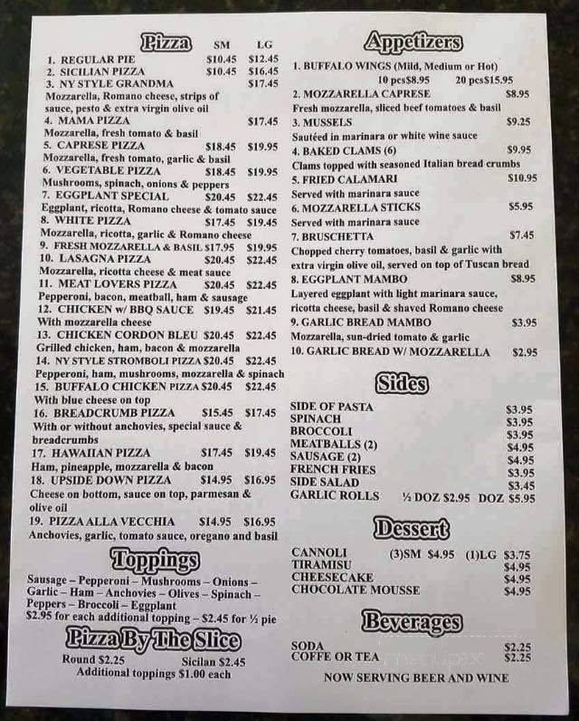 Mambo Italiano Pizza & Italian Cuisine - Lake Worth, FL menu_pic