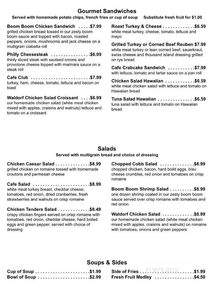 Brooks Cafe - Douglassville, PA menu_pic