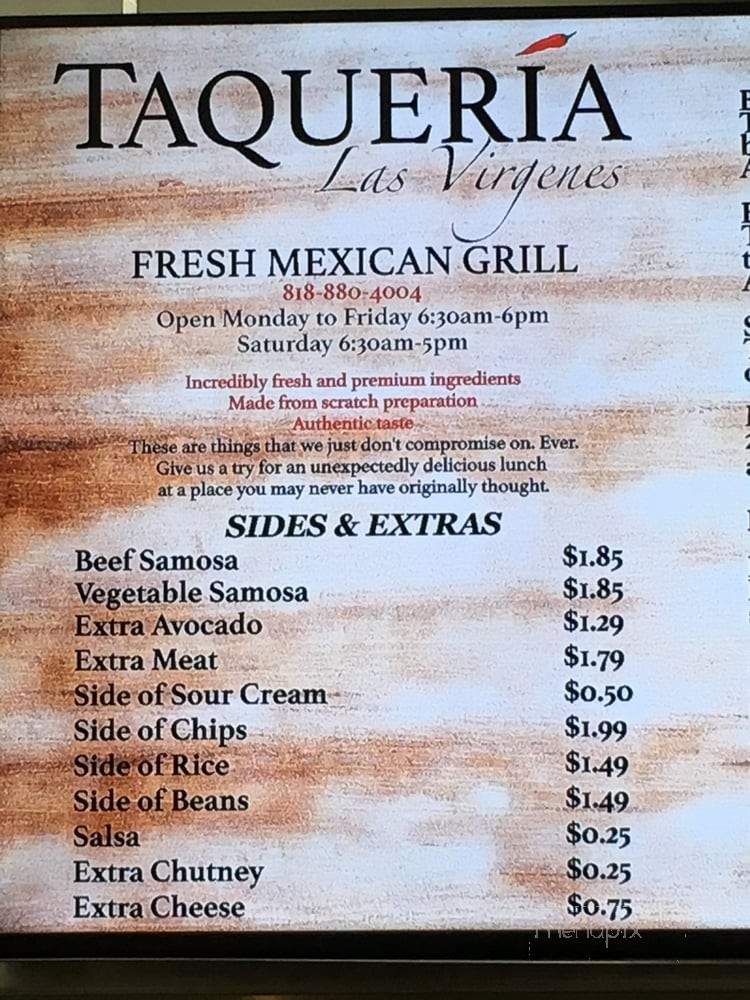 Taqueria Las Virgenes - Calabasas, CA menu_pic