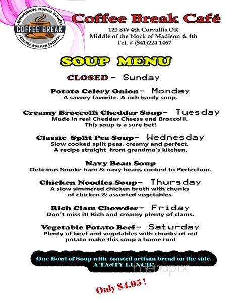 Coffee Break Cafe - Corvallis, OR menu_pic