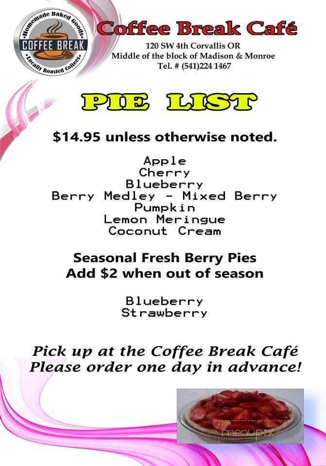 Coffee Break Cafe - Corvallis, OR menu_pic