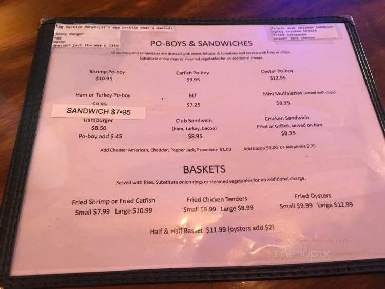 Sandbar Daiquiri Bar and Grill - Biloxi, MS menu_pic