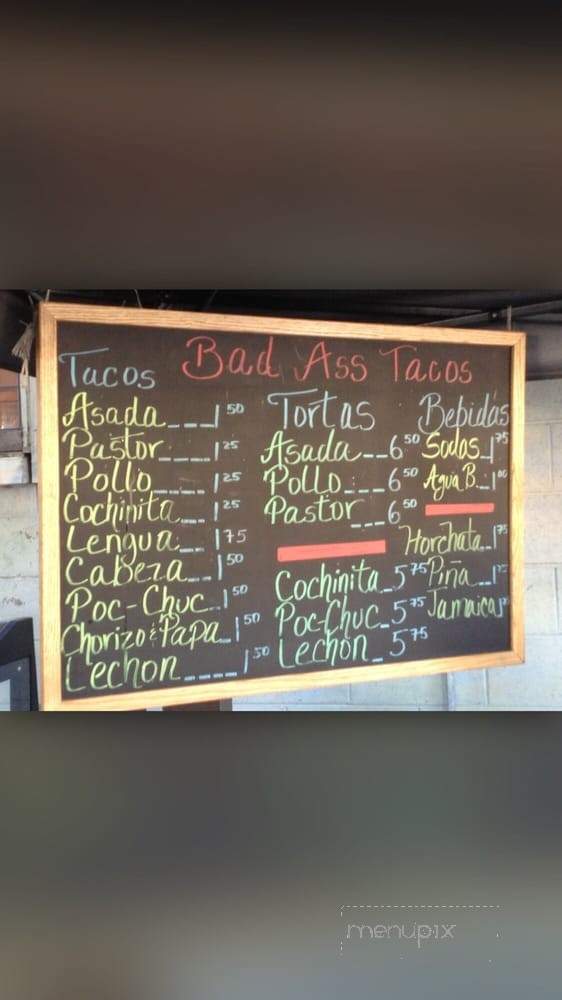 Bad Ass Tacos - Thousand Oaks, CA menu_pic