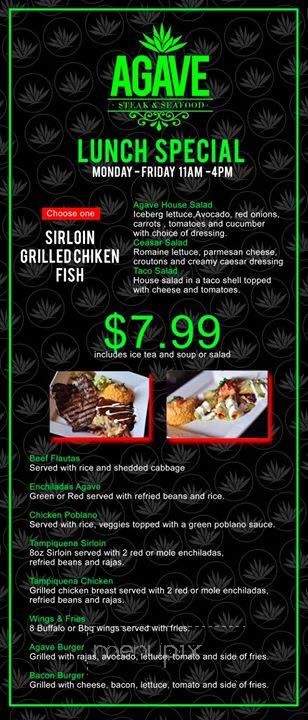 Agave Restaurant & Bar - El Paso, TX menu_pic