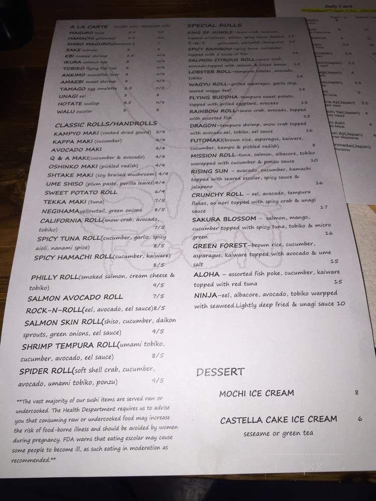 V16 Sushi Lounge - San Francisco, CA menu_pic