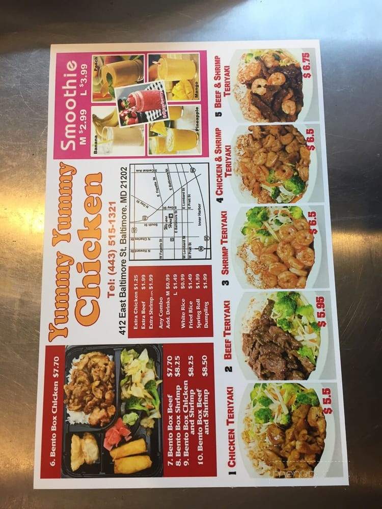 Yummy Yummy Chicken - Baltimore, MD menu_pic